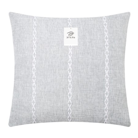Pillowcase decorative Ethel pigtail color gray, 45x45 cm polyester-5