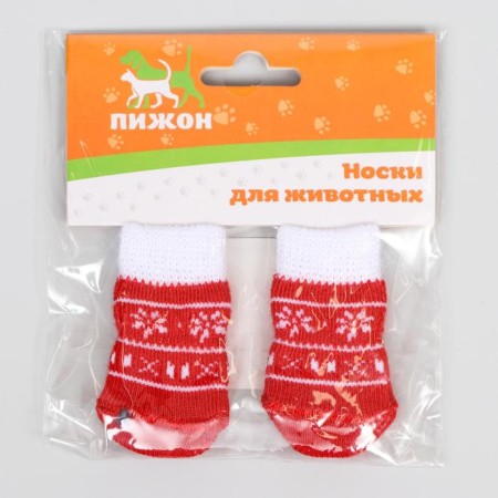 Non -slip socks "snowflakes" with a fur edge, s (2.5/3.5 * 6 cm), set 4 pcs-1