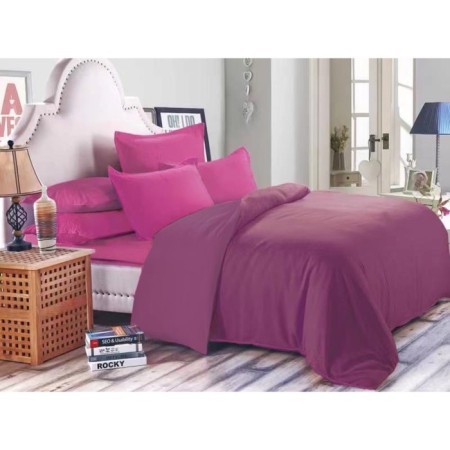 Bed linen euro with a sheet on an elastic band, size 180x200x20 cm, 200x210 cm, 70x70 cm - 2 pcs