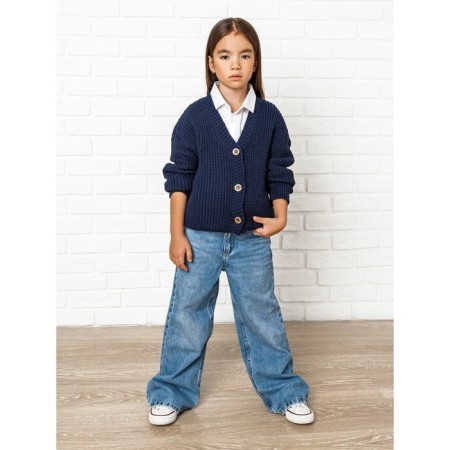 Cardigan Children's Knit, height 146 cm, blue color-5