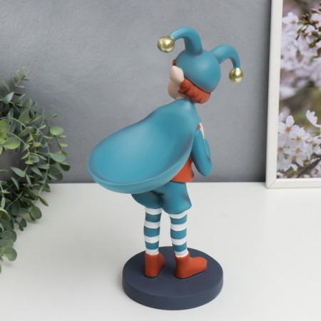 Souvenir Polystone Standing "Baby-Skomorokh with a bag" Orange-blue 33x12.5x25.5 cm-2