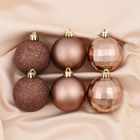 Set of balls plastic D-5 cm, 10 pcs "disco assorted" brown