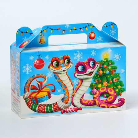 New Year. The gift box New Year's gift is small "snakes" with animation 17.5 x 7 x 10.5 cm.-2