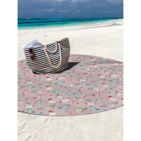 Pareo and beach rug "abundance of butterflies", d = 150 cm-2