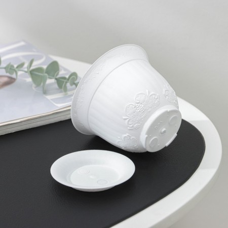 Pot with the pallet "Angara", 300 ml, white color-1