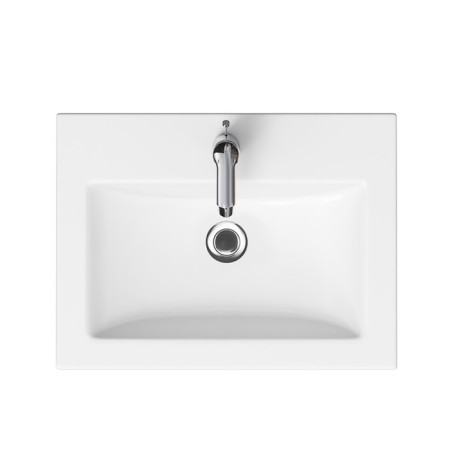 The built -in sink Cersanit Como 60, with 1 hole for the mixer, white color-1