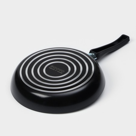 Pan Consul, D = 24 cm, glass cover, plastic handle, anti -stick coating, black color-6
