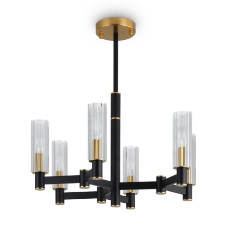 Suspended lamp Freya Fr5167PL-06B Ambra, 574x574x558 mm, E14, 6x40W, black color-1