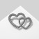 Brooch "Heart" intertwined, silver color