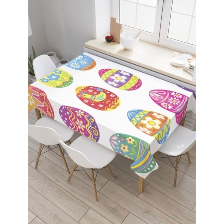 Tables on the table "Coloring Easter eggs", rectangular, Saten, size 120x145 cm