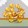 Decor for creativity plastic "Rhinestones Round. Amber" set 25 pcs 1.6x1.6 cm