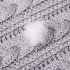 Pompon made of natural mink fur, size 1 pc: 2.5 cm, white color