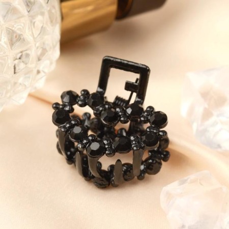 Hair crab "Melanie" Heart, 2.5 cm, black-1