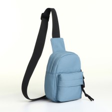 Women's sling bag from textiles, blue color