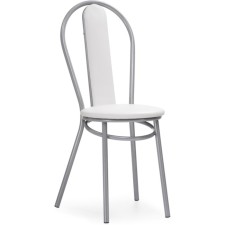Metal frame chair Lamniel Metal/Ecokuzha, gray/white 42.5x52.5x92 cm