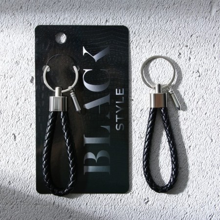 Key keychain "Black Style" cord, 11 x 3 cm-1