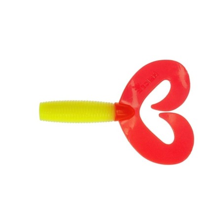 Helios Credo Double Tail Acid Lemon & Red, 9 cm, 5 pcs. (HS-28-029)