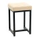 Stool "loft 4", black/milk reptile