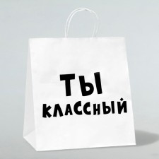 Пакет подарочный «Ты классный», 31 х 19,5 х 34 см