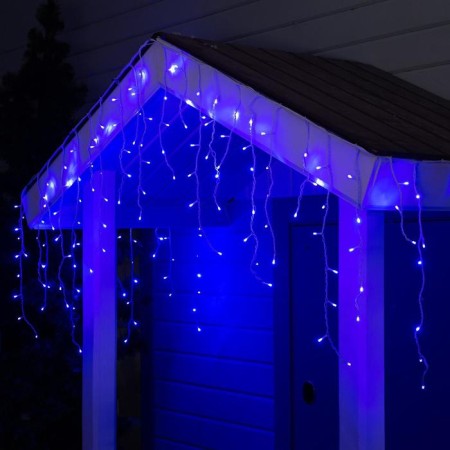 Garland "fringe" 3 × 0.6 m, IP44, UMS, white thread, 160 LED, blue glow, 220 V
