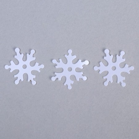 Sequins "Snowflake" 20 g, white color, 23 mm-2