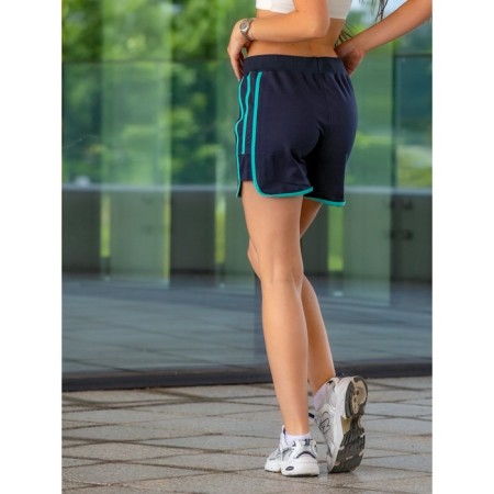 Women's shorts ise, size 48 cm, dark blue color, turquoise-7