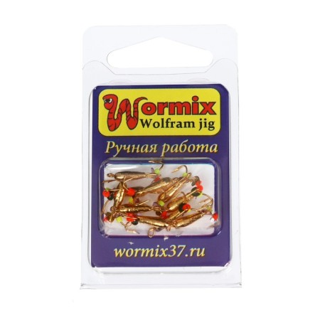 Mormyshka Chertik (gold galvanic), weight 0.8 g, size 3-1