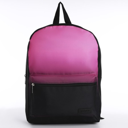 School textile school backpack with pink gradient, 38x29x1 cm, lightning department, black/pink color-1