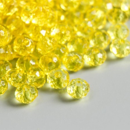 Beads for creativity plastic "Crystal with yellow faces" set of 20 grams 0.4x0.6x0.6 cm
