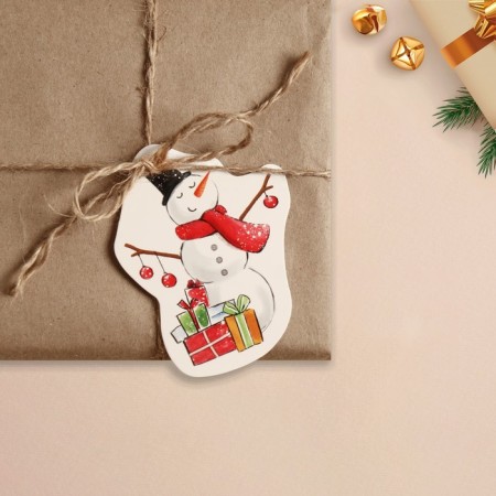 Schildik for a gift New Year "Snowman", 6.5 x8.4 cm, New Year
