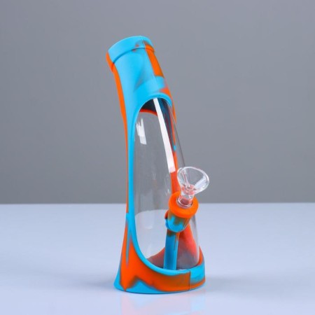Bong, H-23 cm, "Bavaro", glass, mix