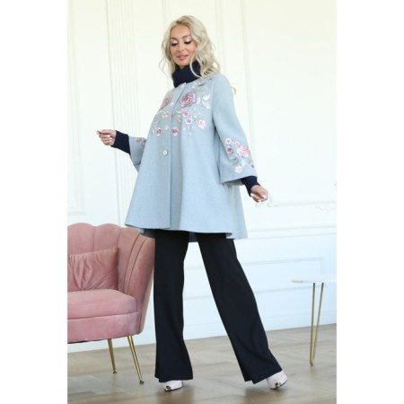 Female coat, size 46, gray color-9