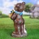 Garden Figure-Pillet for Bird "Bear with a Bird" from the Polystone, 42cm, Big, Street