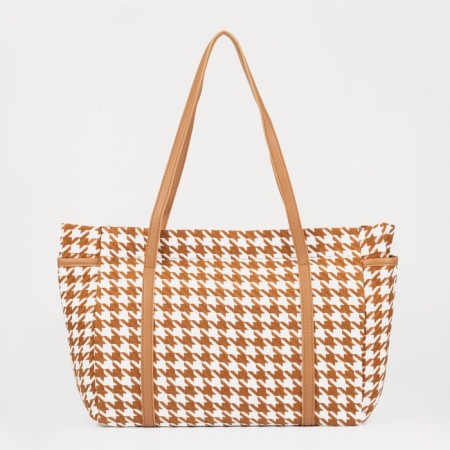 Zipper bag with lightning, beige color