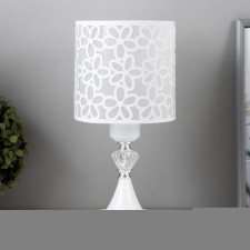 Лампа настольная "Белые цветы" 40W E27 белый 14,5х14,5х31 см RISALUX