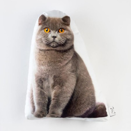 Decorative Ethel Pillow "Cat" 33x40 cm, velor, 100% p/e