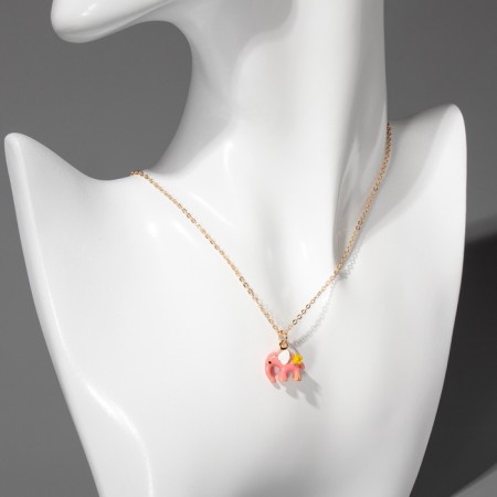 Cool "lovely" elephant, pink color in gold, 40 cm-4