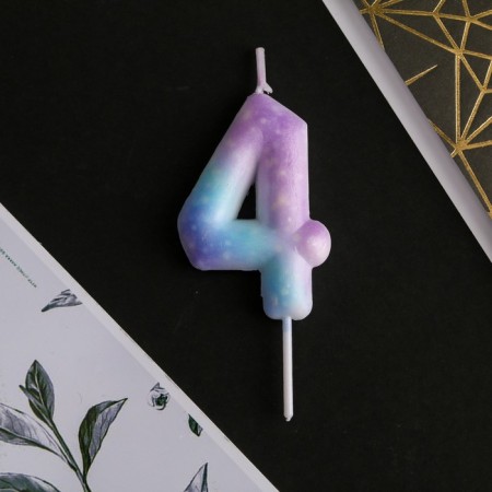 Candle for the cake, number "4", 5.5 x 8 cm.-2