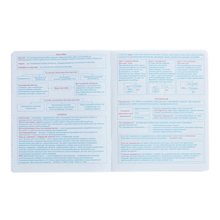 A notebook “Hints”, 48 sheets in a cage, “Informatics”, coated cardboard, matte lamination, Touch varnish, Offset block-7