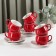 Ceramic tea service “Shishechki”, 12 items: a cup of 200 ml, a saucer d = 14.5 cm, red color red