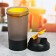 Sports shaker with a bowl for protein black, 500 ml