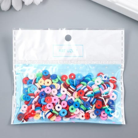 Beads for the creativity of PVC "Rings Multi -colored" set ≈ 330 pcs 0.1x0.6x0.6 cm-2