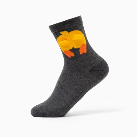 Women's socks "duckling 3D", dark gray color, size 36-40-1