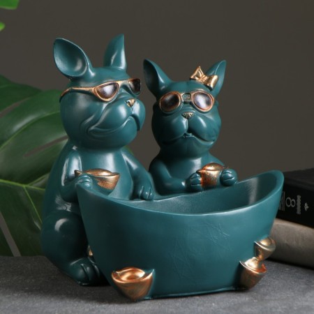 Two Bulldogs Content stand Green, 21x19x19cm