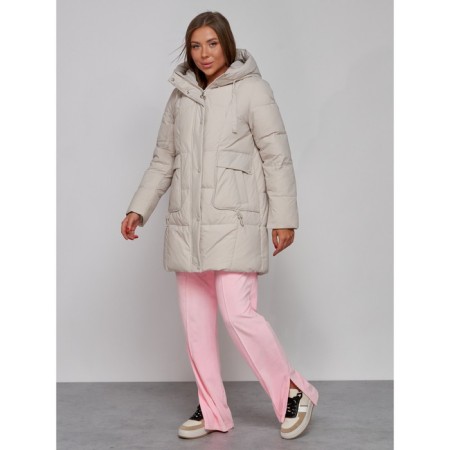 Winter jacket, size 48, beige color-1