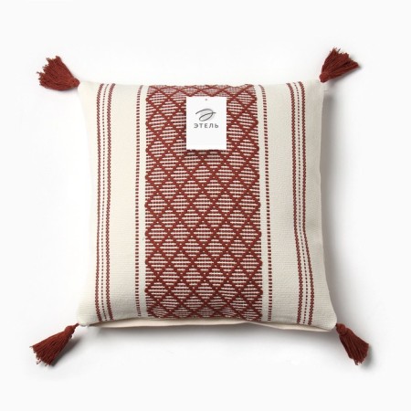Decorative pillowcase "Ethel" Scandil 45*45 cm Bordeaux, 100% p/e-3