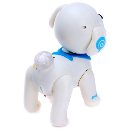 Robot Dog "Cute Puppy", programmable, on the control panel, interactive: reacts to pops, sound, light, batteries, in Russian-2