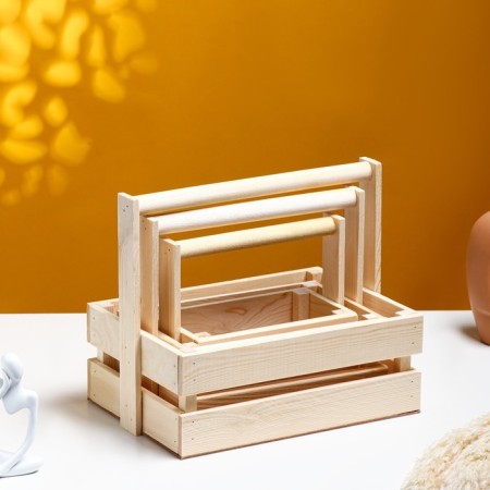 A set of Kashpo gift gifts "Modern", 3 in 1, with a pen, natural-1