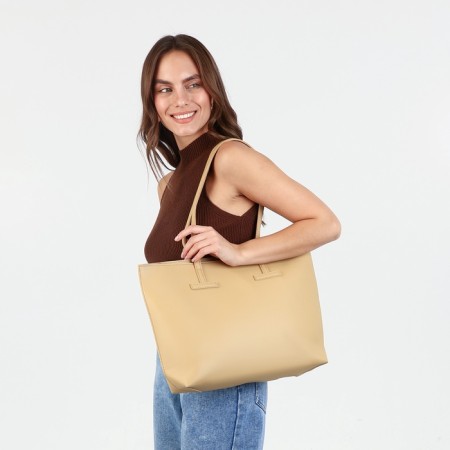 Zipper bag with lightning, beige color-1