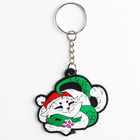 New Year keychain, for keys, rubber "New Year", mix, 4 pcs-10